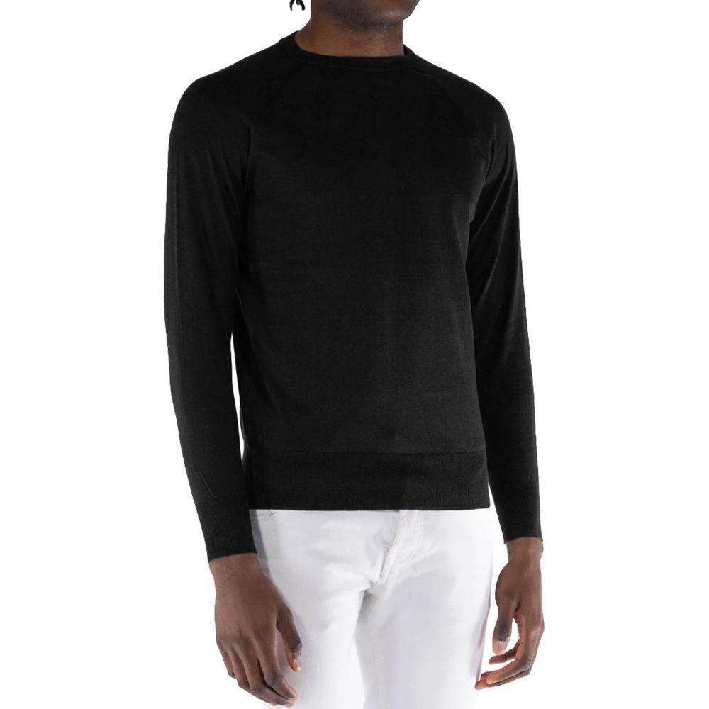 People Of Shibuya Black Cotton Crewneck Sweater for Men