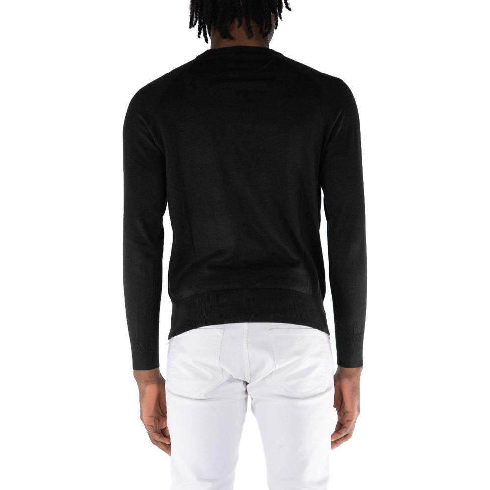People Of Shibuya Black Cotton Crewneck Sweater for Men
