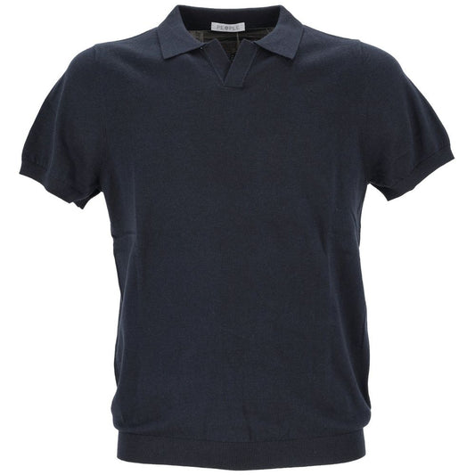 People Of Shibuya Blue Cotton Polo Shirt PE-14571-IT46 | S