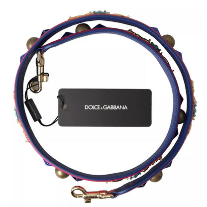 Dolce & Gabbana Pink Exotic Leather Studded Shoulder Strap