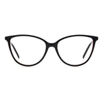 M Missoni Black Acetate Frames for women featuring cat-eye design, size 53/15/145mm. Stylish and elegant eyewear.