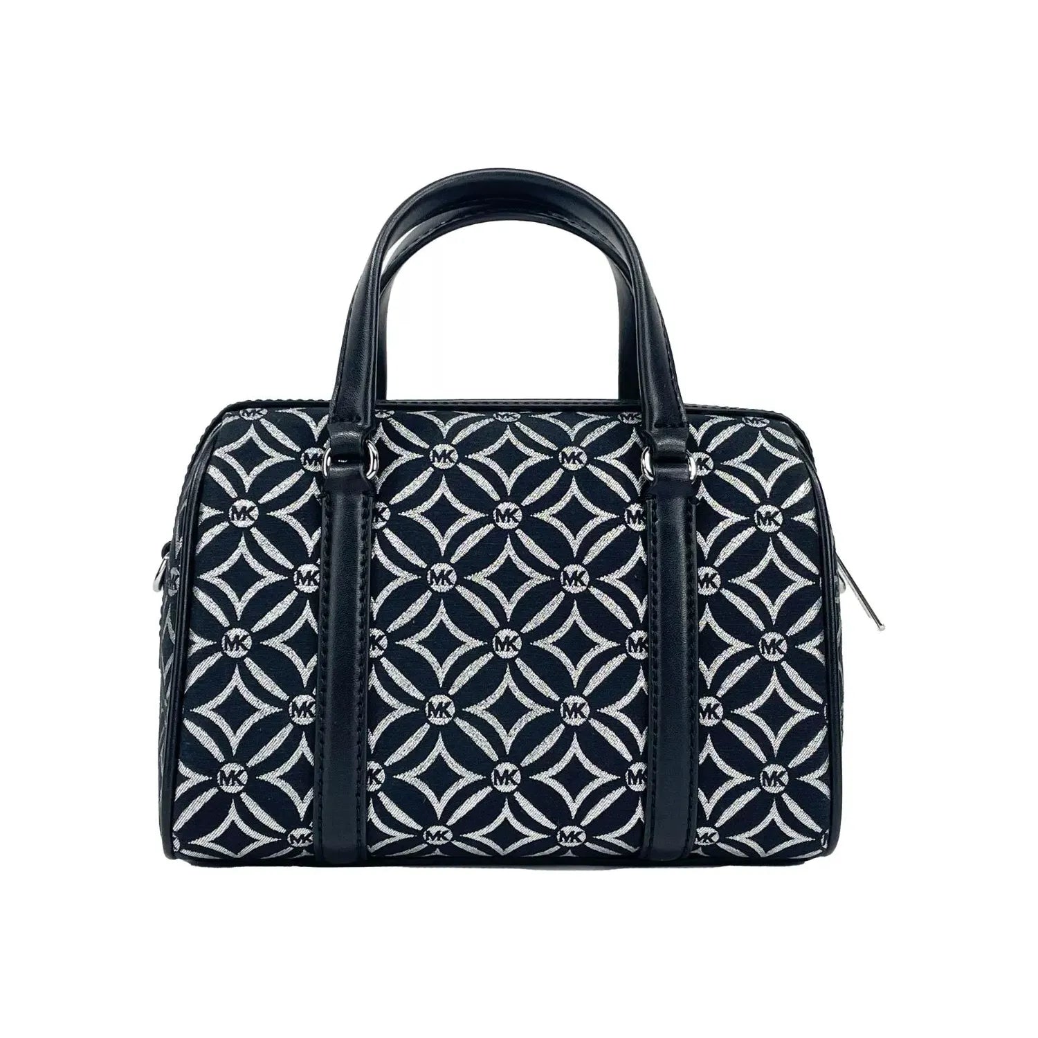 Front view with bag zipped and handles upright.