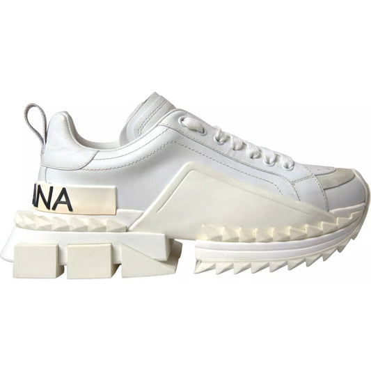 Dolce & Gabbana White Leather Super Queen Women Sneakers LA10432-34
