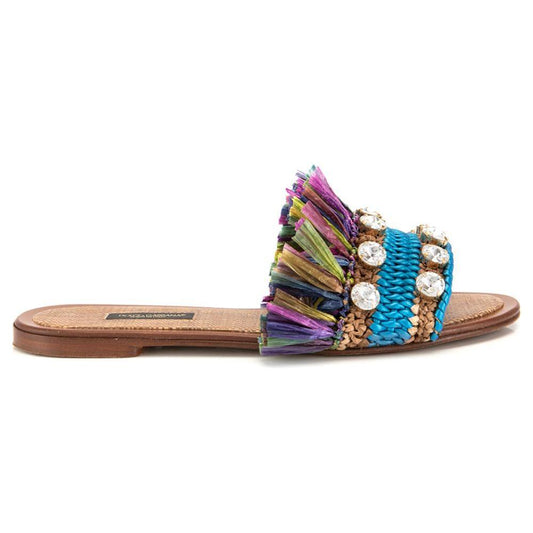 Dolce & Gabbana Multicolor Lambskin Women Sandal DO-14625-EU36/US6