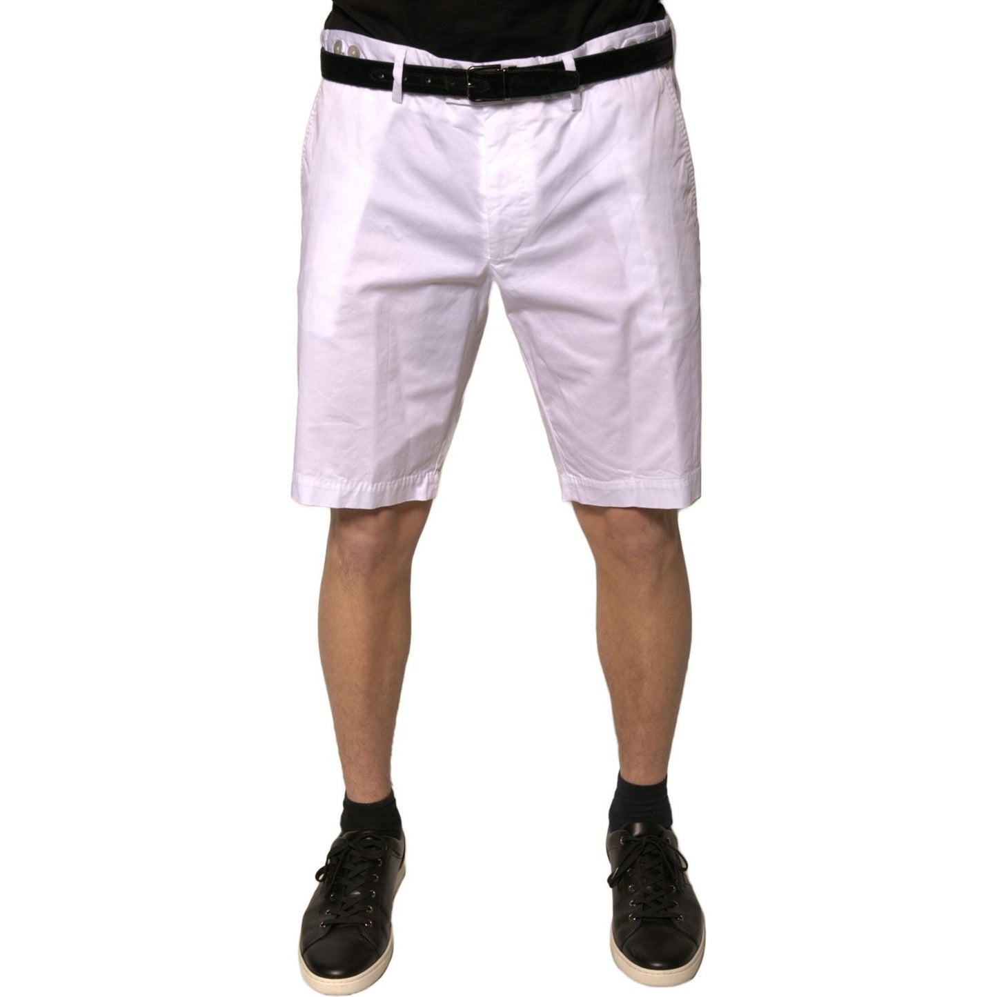 Dolce & Gabbana White Chinos Cotton Stretch Casual Shorts Dolce & Gabbana
