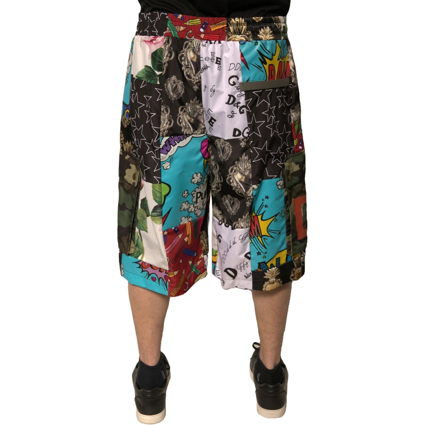 Dolce & Gabbana Multicolor Patchwork Cargo Bermuda Shorts Dolce & Gabbana