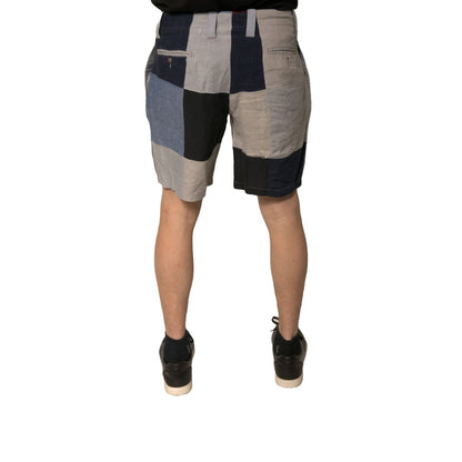 Dolce & Gabbana Multicolor Patchwork Linen Men Chino Shorts Dolce & Gabbana