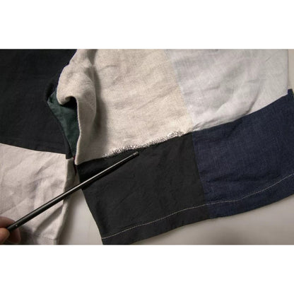 Dolce & Gabbana Multicolor Patchwork Linen Men Chino Shorts Dolce & Gabbana