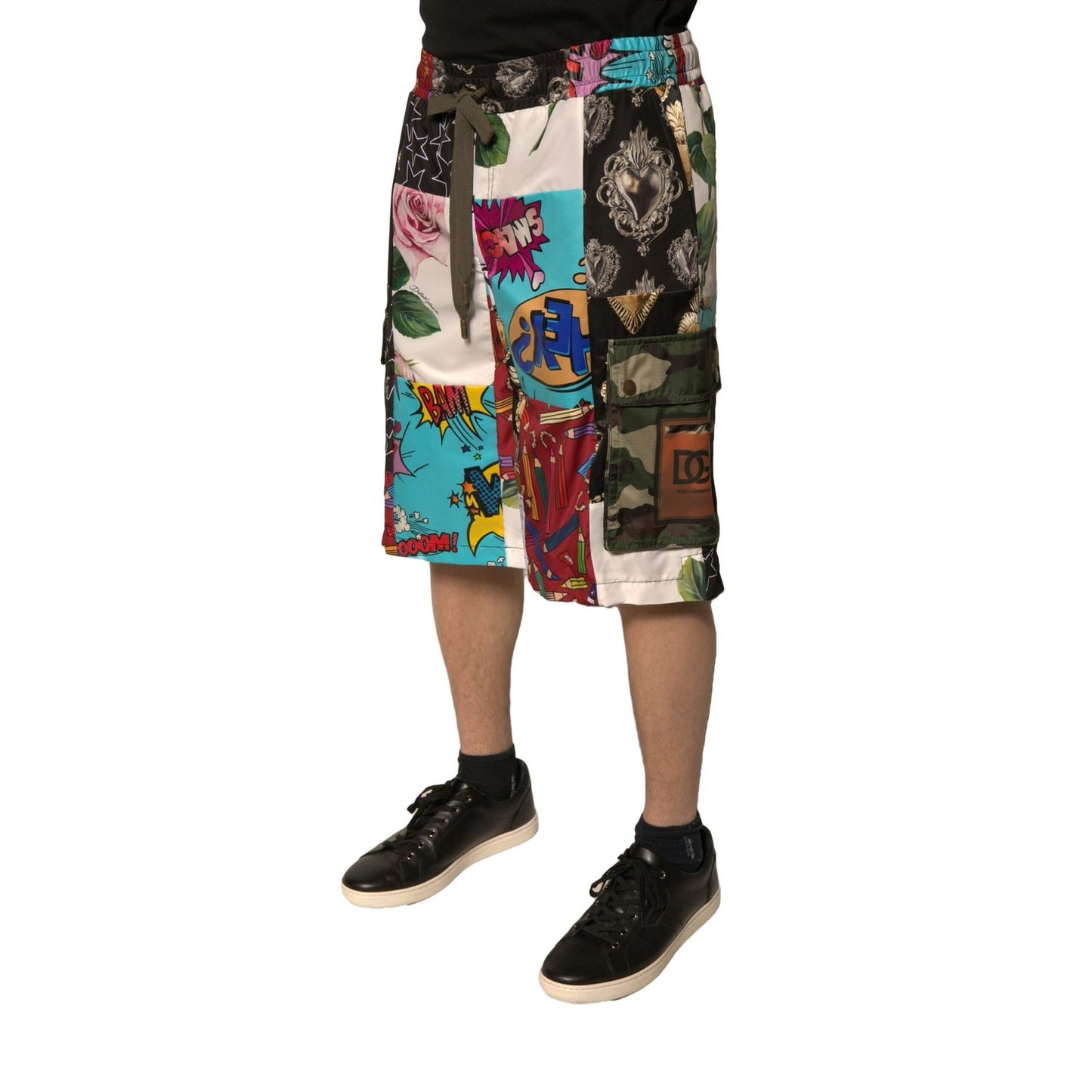 Dolce & Gabbana Multicolor Patchwork Cargo Bermuda Shorts Dolce & Gabbana