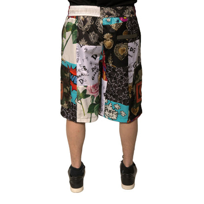 Dolce & Gabbana Multicolor Patchwork Cargo Bermuda Shorts Dolce & Gabbana