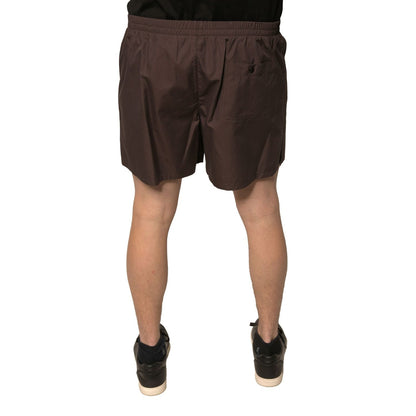 Dolce & Gabbana Brown Cotton Blend Men Mid Waist Shorts Dolce & Gabbana