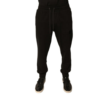 Dolce & Gabbana Black Cotton Jogger Men Sweatpants Pants Dolce & Gabbana