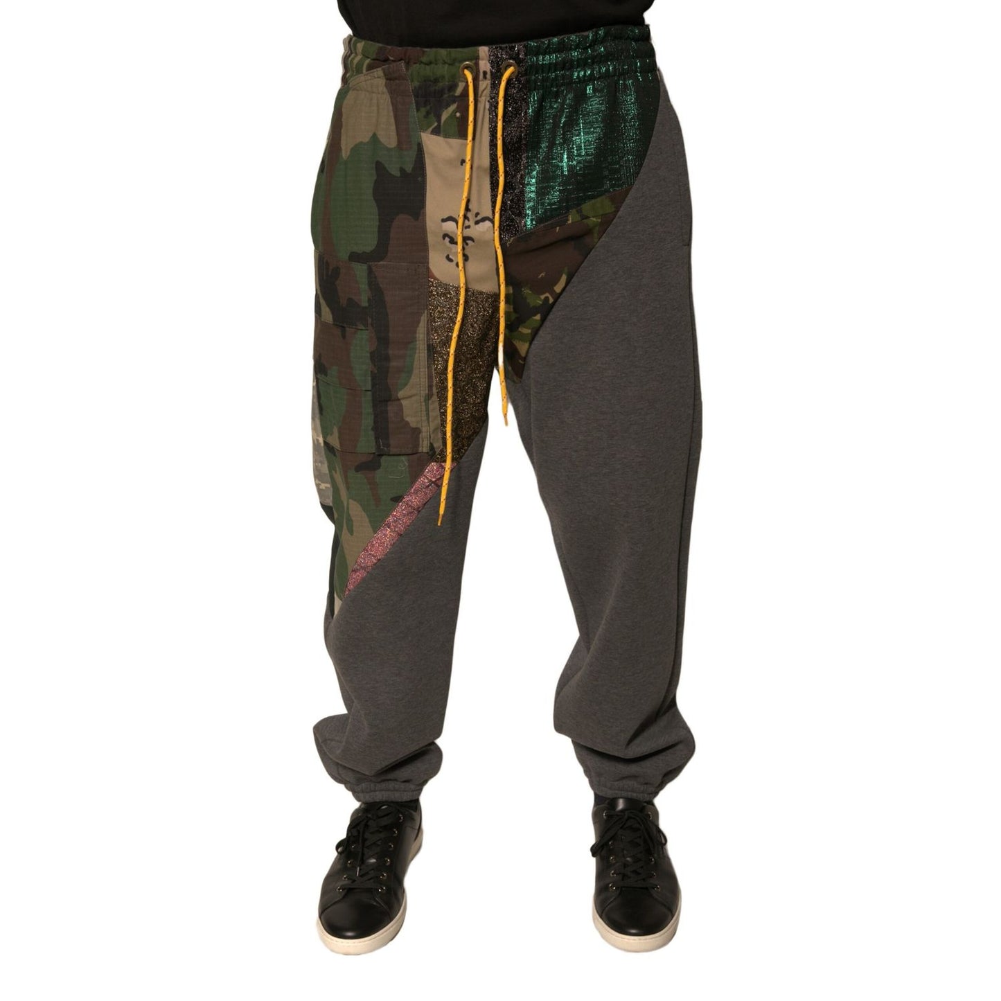 Dolce & Gabbana Multicolor Patchwork Cotton Jogger Sweatpants Pants Dolce & Gabbana