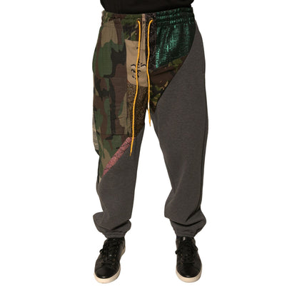 Dolce & Gabbana Multicolor Patchwork Cotton Jogger Sweatpants Pants Dolce & Gabbana