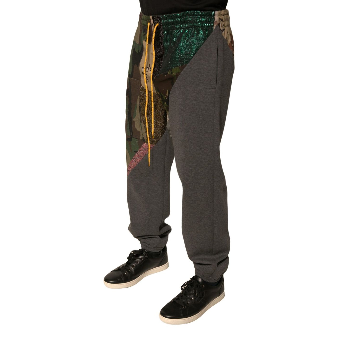 Dolce & Gabbana Multicolor Patchwork Cotton Jogger Sweatpants Pants Dolce & Gabbana