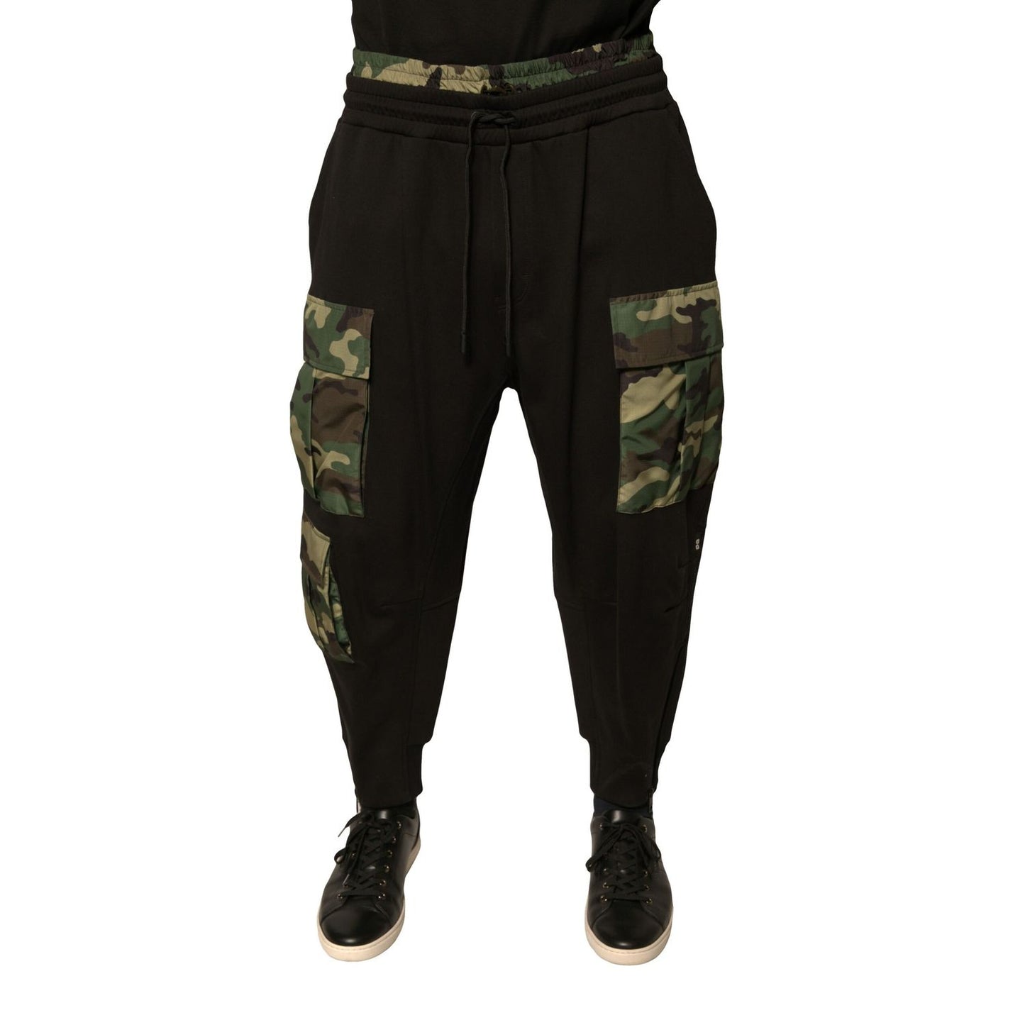 Dolce & Gabbana Black Camouflage Cotton Jogger Cargo Pants Dolce & Gabbana
