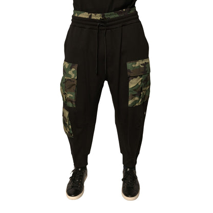 Dolce & Gabbana Black Camouflage Cotton Jogger Cargo Pants Dolce & Gabbana