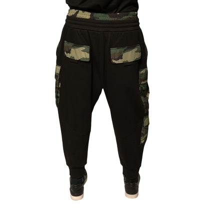 Dolce & Gabbana Black Camouflage Cotton Jogger Cargo Pants Dolce & Gabbana