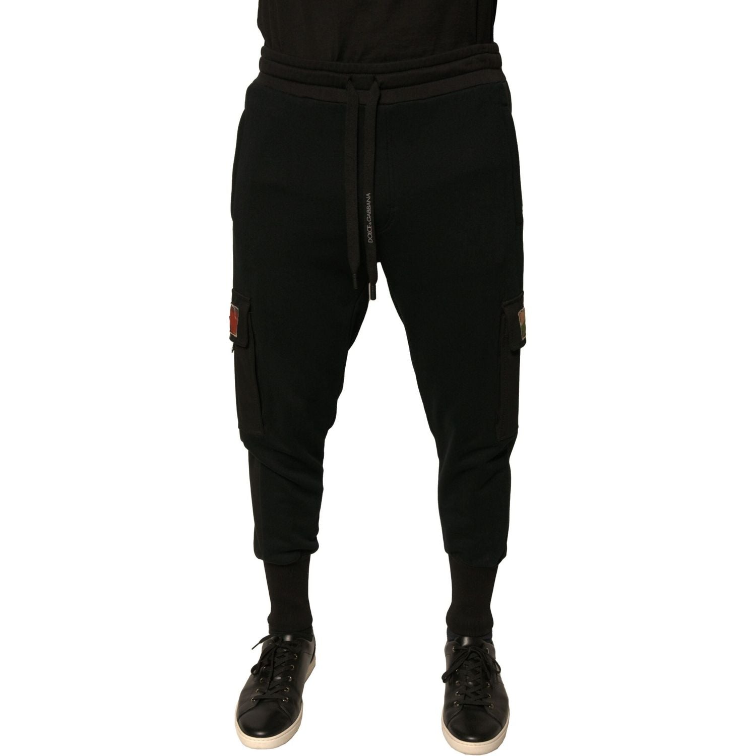 Dolce & Gabbana Black Cotton Jogger Cargo Sweatpants Pants