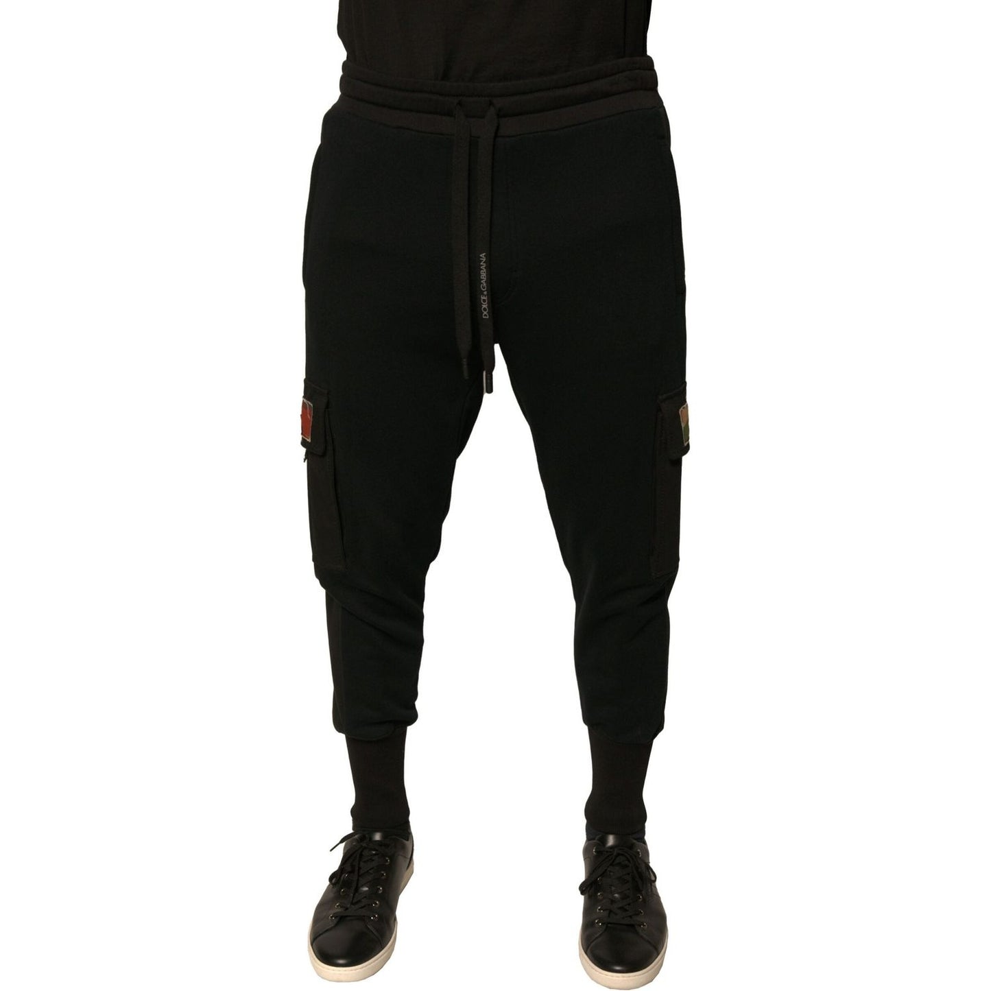 Dolce & Gabbana Black Cotton Jogger Cargo Sweatpants Pants Dolce & Gabbana