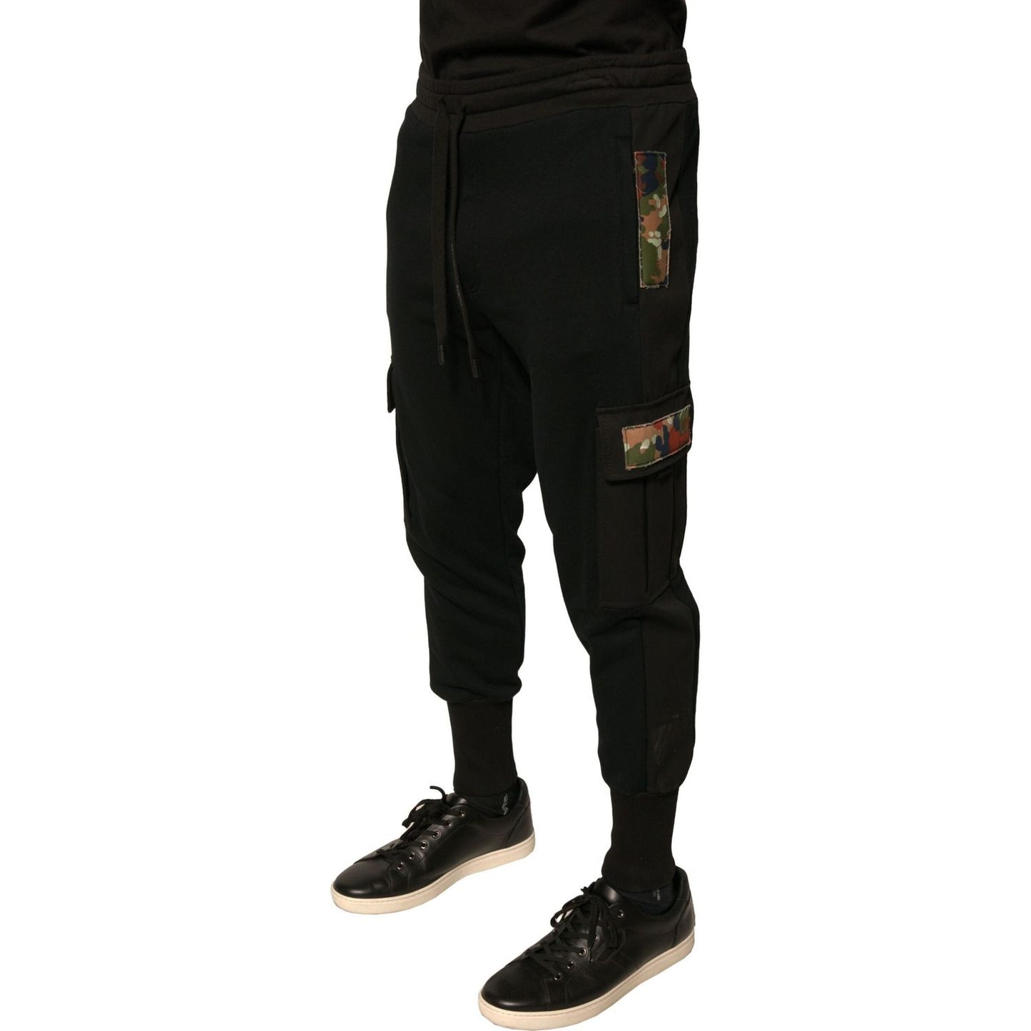 Dolce & Gabbana Black Cotton Jogger Cargo Sweatpants Pants Dolce & Gabbana