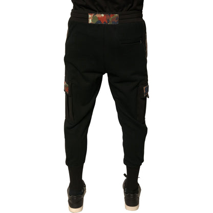 Dolce & Gabbana Black Cotton Jogger Cargo Sweatpants Pants Dolce & Gabbana