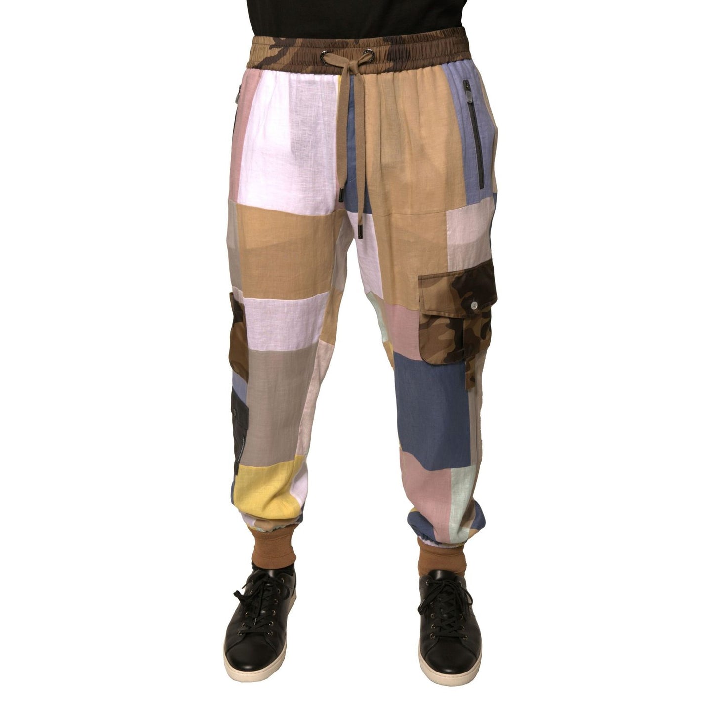 Dolce & Gabbana Multicolor Patchwork Jogger Sweatpants Pants Dolce & Gabbana