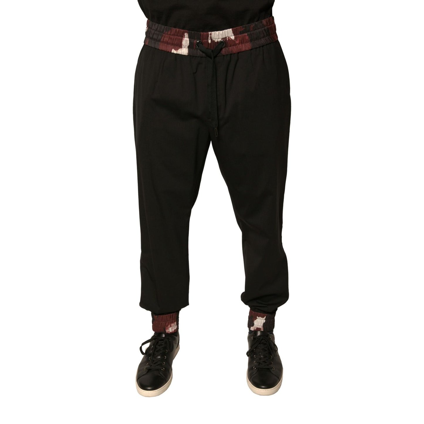 Dolce & Gabbana Black Camouflage Wool Jogger Sweatpants Pants Dolce & Gabbana