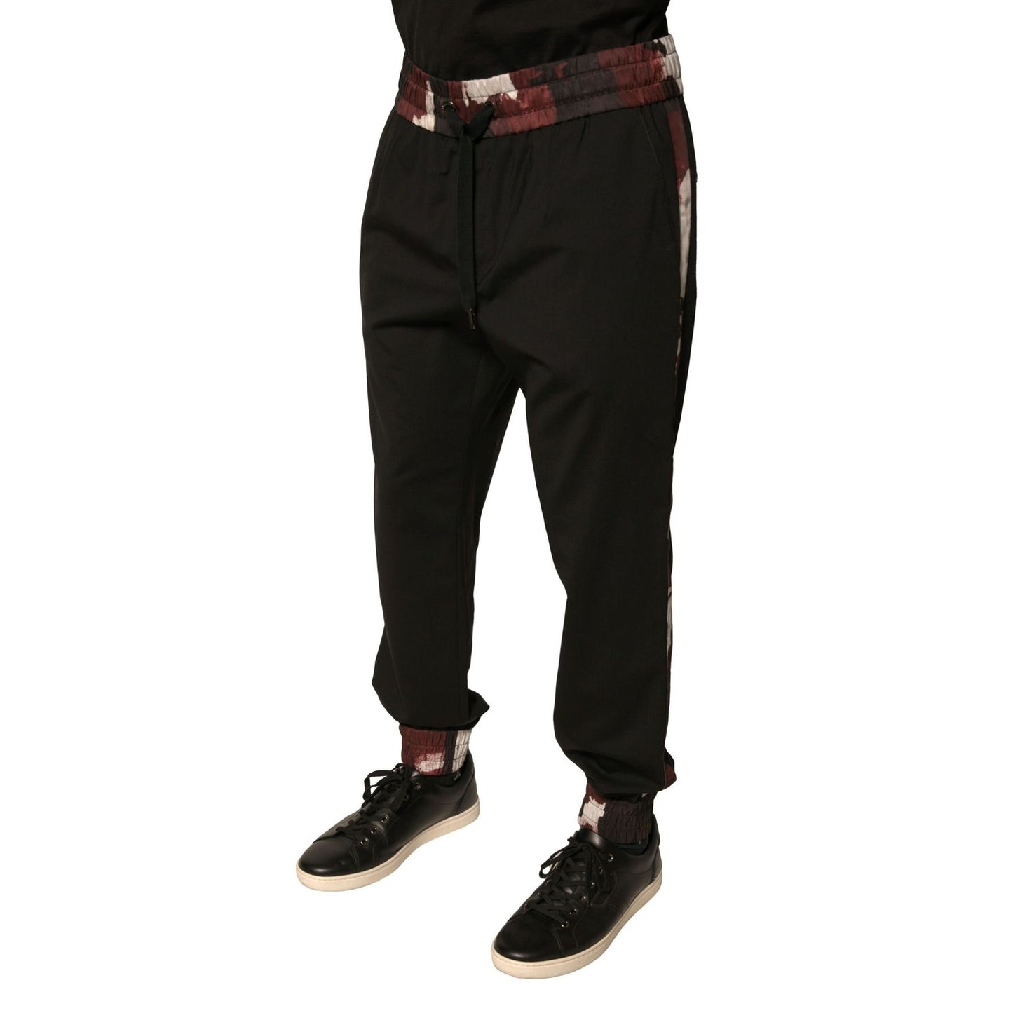 Dolce & Gabbana Black Camouflage Wool Jogger Sweatpants Pants Dolce & Gabbana