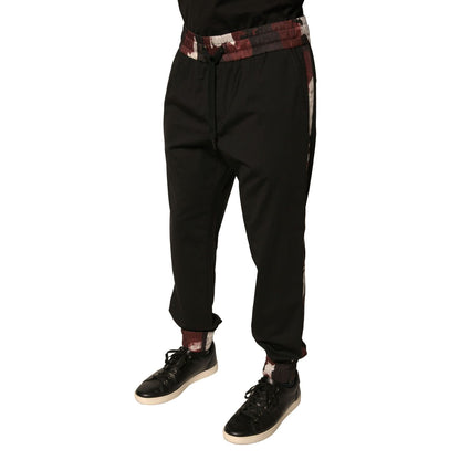 Dolce & Gabbana Black Camouflage Wool Jogger Sweatpants Pants Dolce & Gabbana