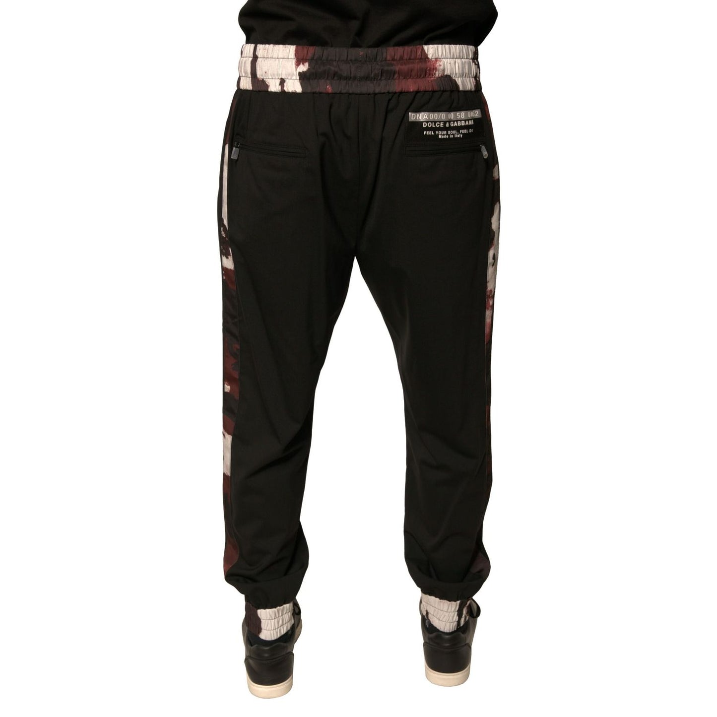 Dolce & Gabbana Black Camouflage Wool Jogger Sweatpants Pants Dolce & Gabbana