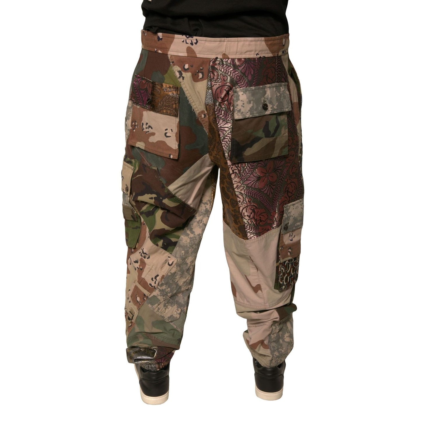 Dolce & Gabbana Multicolor Patchwork Men Jogger Pants Dolce & Gabbana