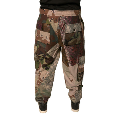Dolce & Gabbana Multicolor Patchwork Men Jogger Pants Dolce & Gabbana