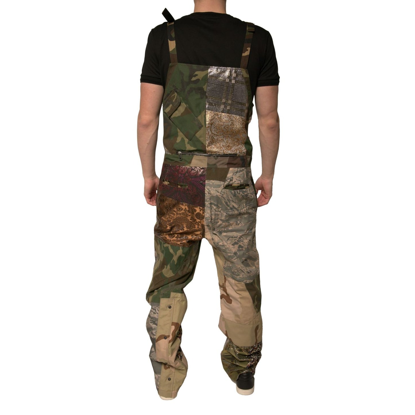 Dolce & Gabbana Multicolor Patchwork Camouflage Overall Pants Dolce & Gabbana