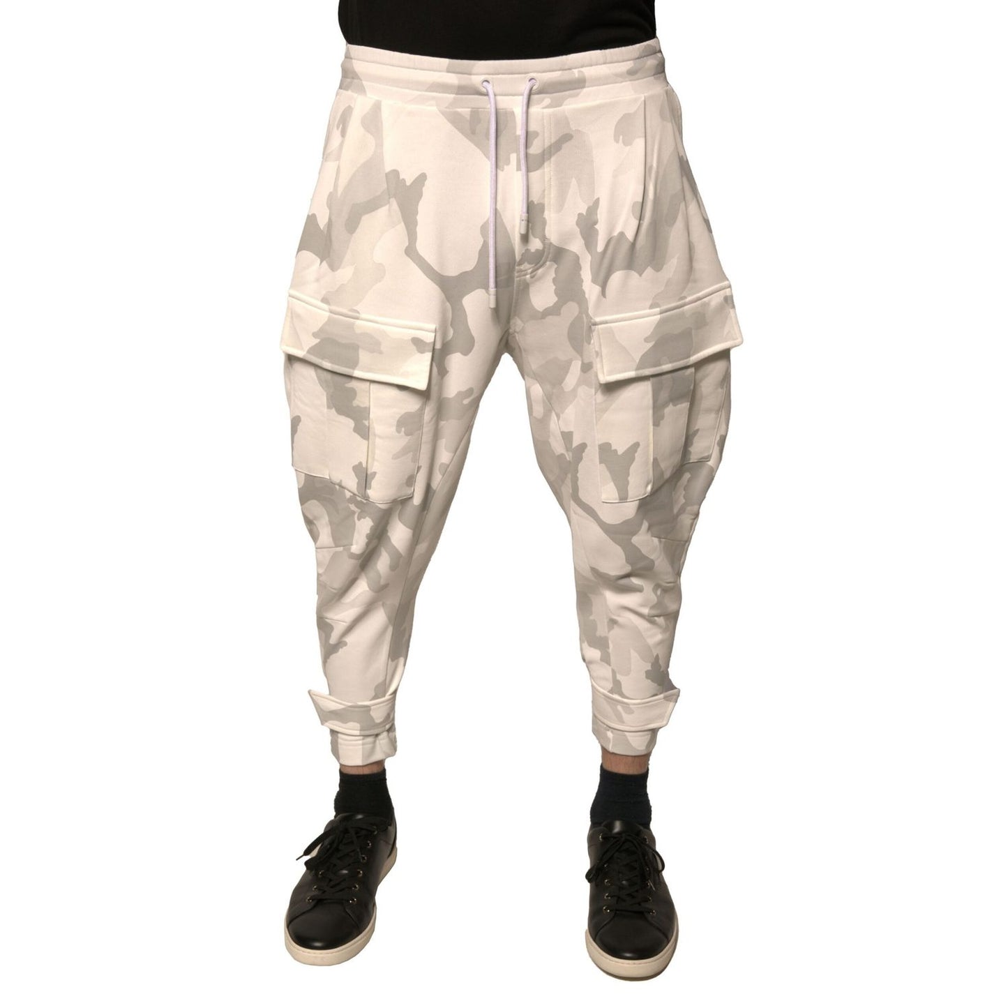 Dolce & Gabbana White Camouflage Cargo Jogger Pants Dolce & Gabbana