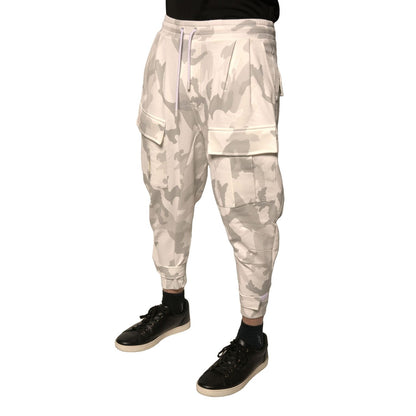Dolce & Gabbana White Camouflage Cargo Jogger Pants Dolce & Gabbana