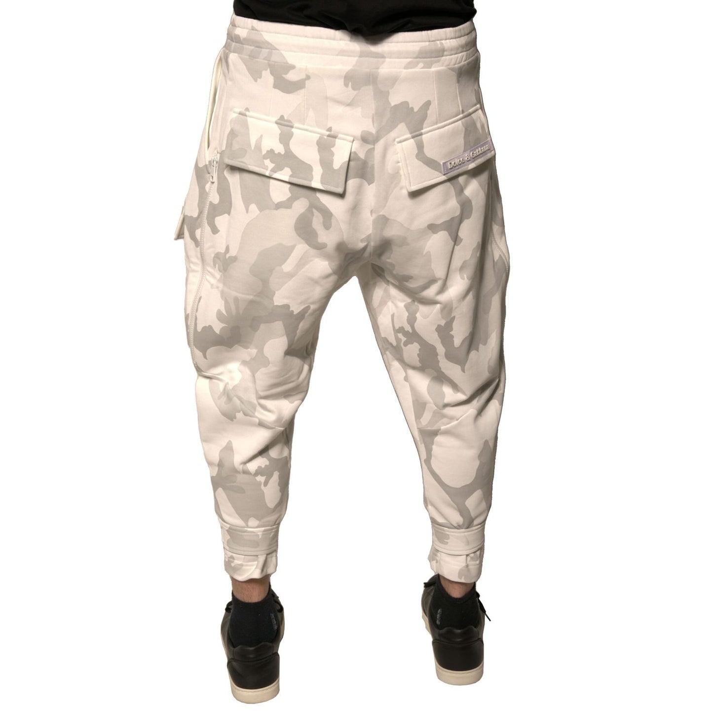 Dolce & Gabbana White Camouflage Cargo Jogger Pants Dolce & Gabbana