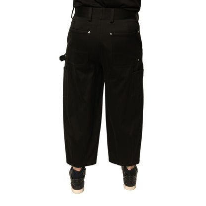 Dolce & Gabbana Black Cotton Mid Waist Cropped Pants Dolce & Gabbana