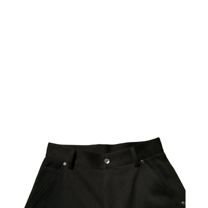 Dolce & Gabbana Black Cotton Mid Waist Cropped Pants Dolce & Gabbana