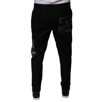 Dolce & Gabbana Black Cotton Men Cargo Casual Pants Dolce & Gabbana