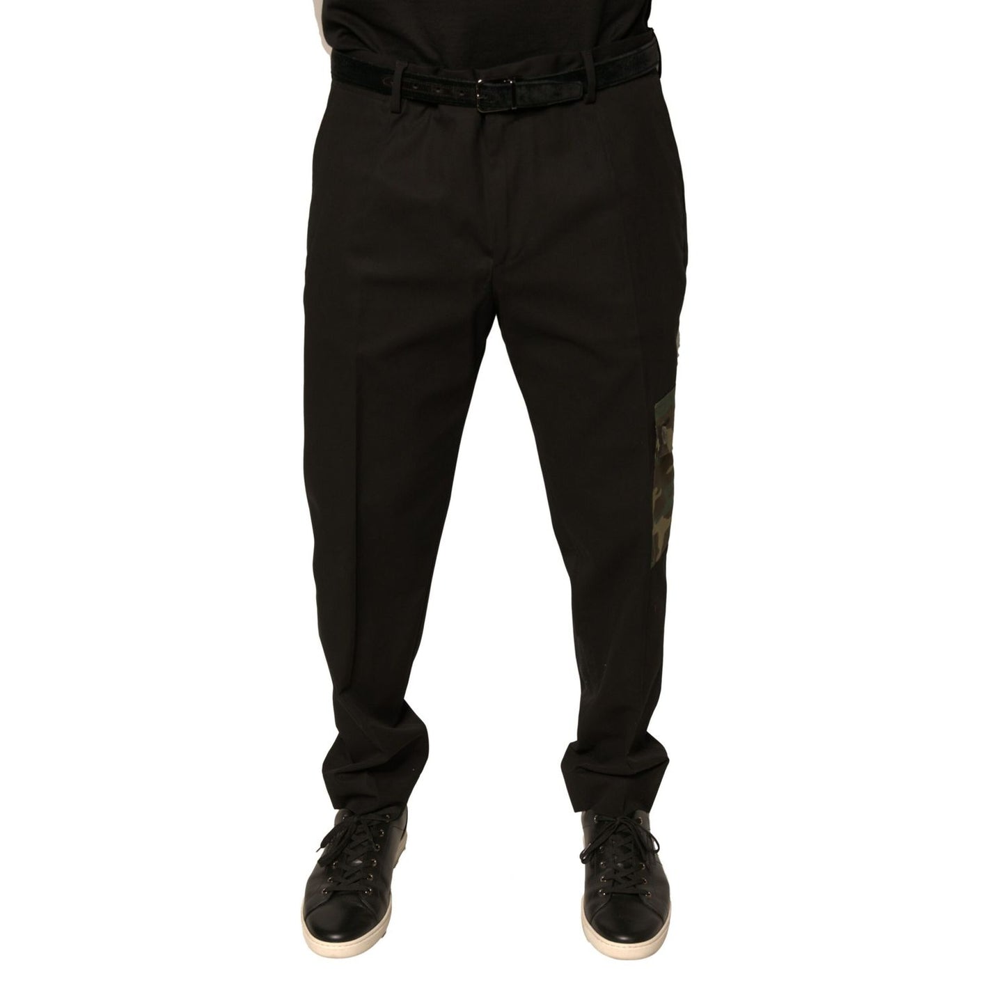 Dolce & Gabbana Black Cotton Men Cargo Casual Pants Dolce & Gabbana