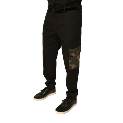 Dolce & Gabbana Black Cotton Men Cargo Casual Pants Dolce & Gabbana