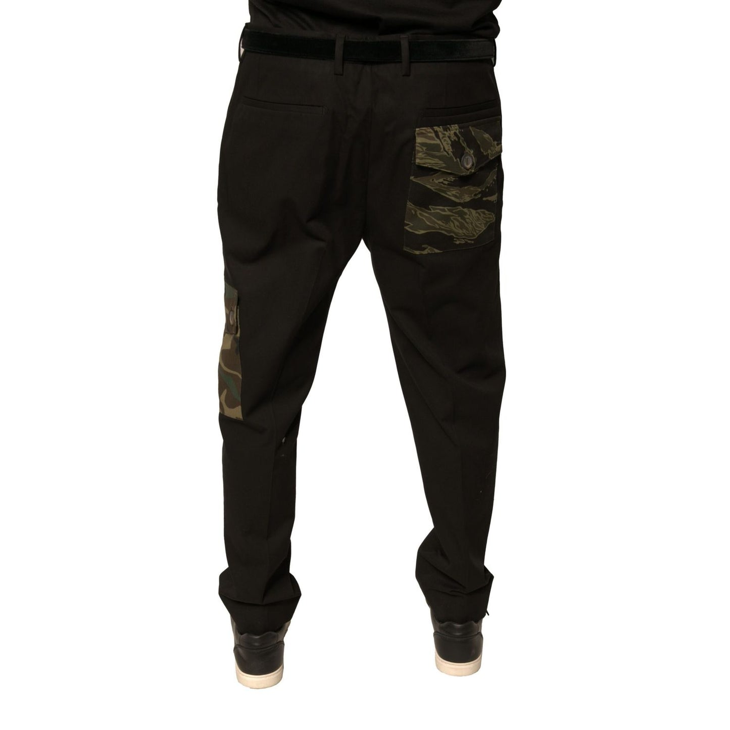 Dolce & Gabbana Black Cotton Men Cargo Casual Pants Dolce & Gabbana