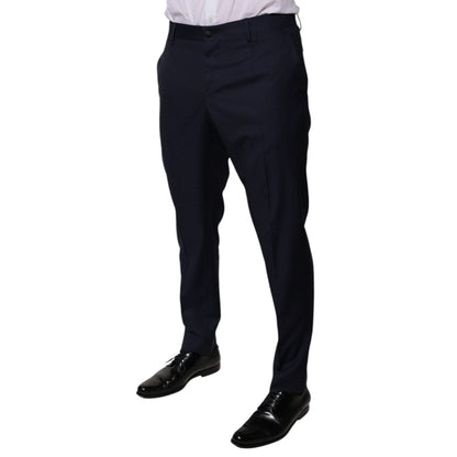 Dolce & Gabbana Dark Blue Cotton Men Dress Pants