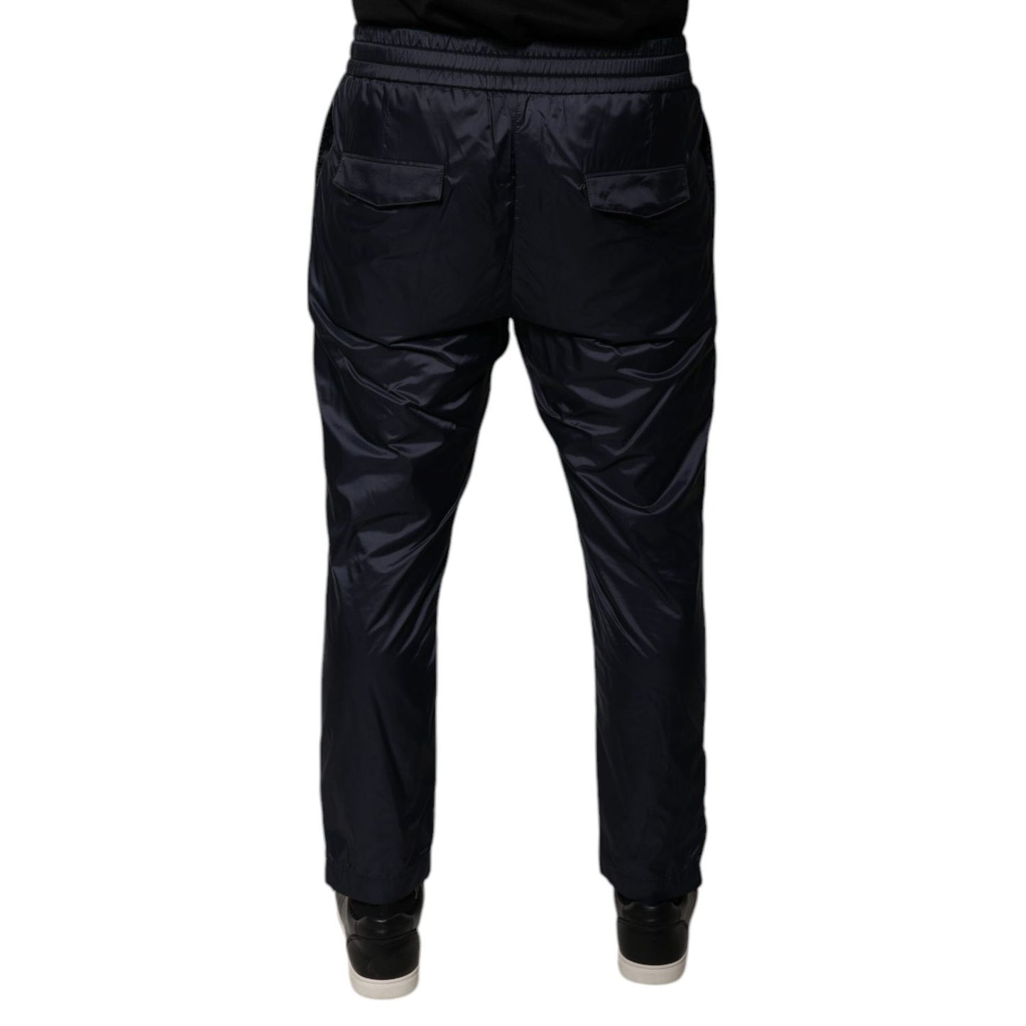 Dolce & Gabbana Dark Blue Cotton Skinny Sweatpants Pants