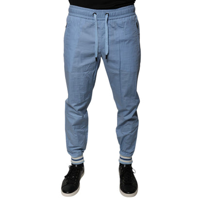 Dolce & Gabbana Blue Cotton Jogger Sweatpants Pants