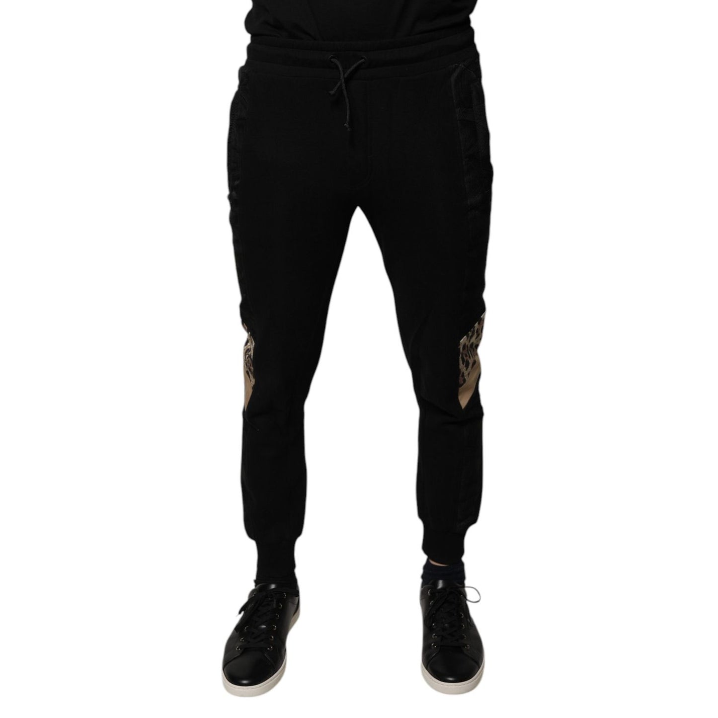 Dolce & Gabbana Black Leopard Slim Fit Jogger Pants Dolce & Gabbana