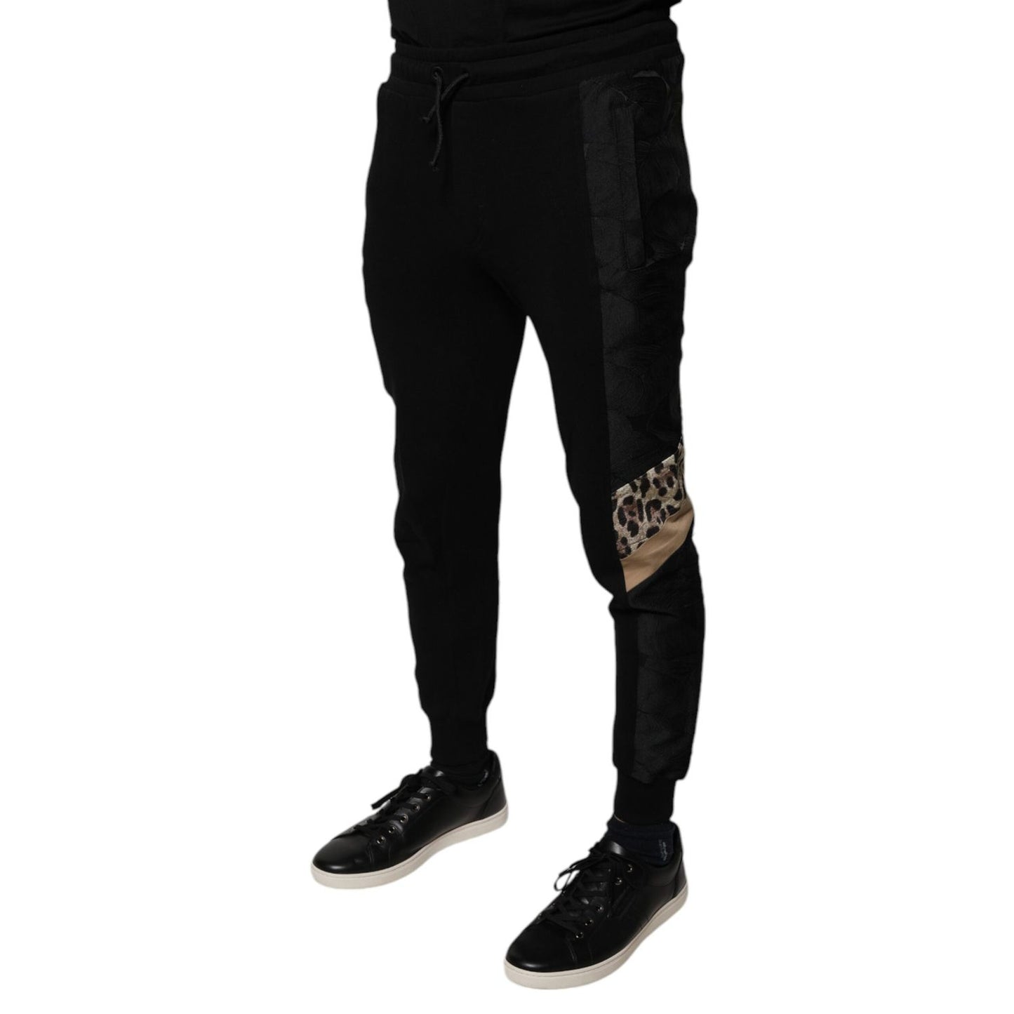 Dolce & Gabbana Black Leopard Slim Fit Jogger Pants Dolce & Gabbana