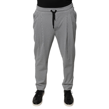 Dolce & Gabbana Black White Houndstooth Skinny Dress Pants Dolce & Gabbana