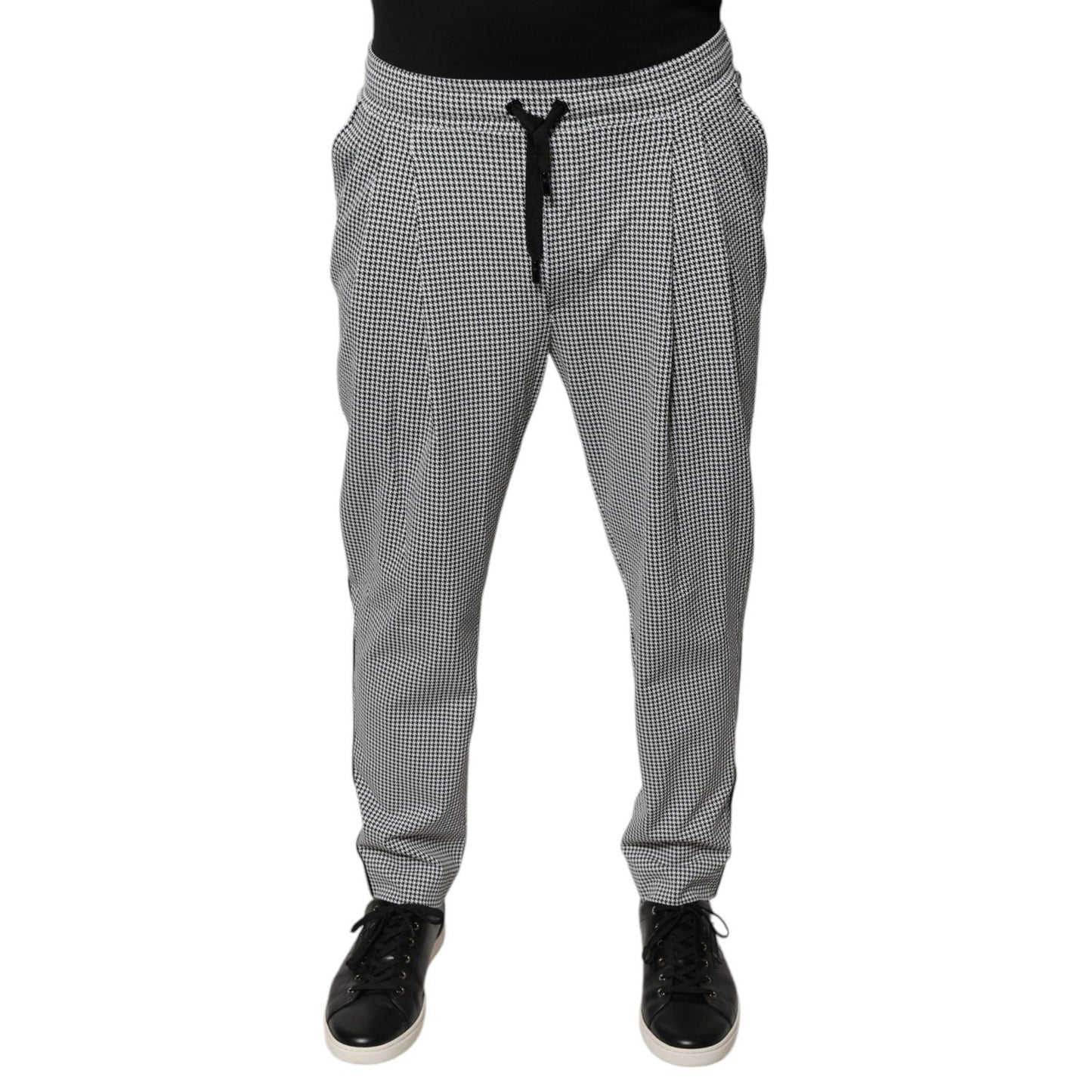 Dolce & Gabbana Black White Houndstooth Skinny Dress Pants Dolce & Gabbana